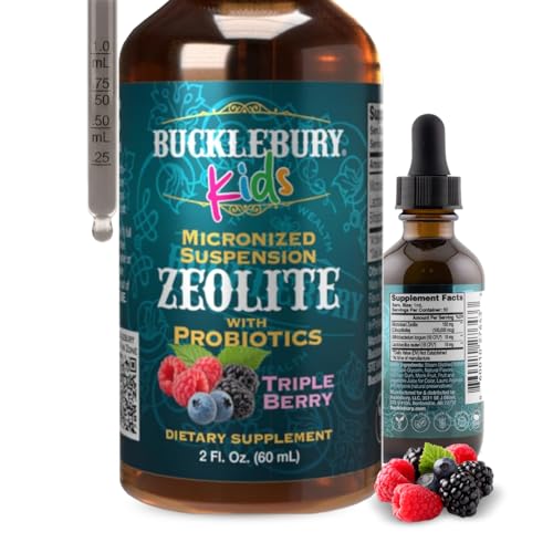 Bucklebury Détox Zéolite pour Enfants, bouteille facile à doser, soutien detox quotidien.