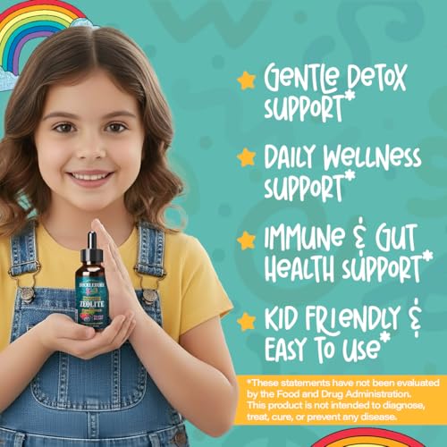 Bucklebury Détox Zéolite pour Enfants, gouttes pratiques pour posologie précise.