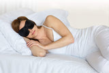 Blocage total de lumière avec le masque Bucky, idéal en voyage.