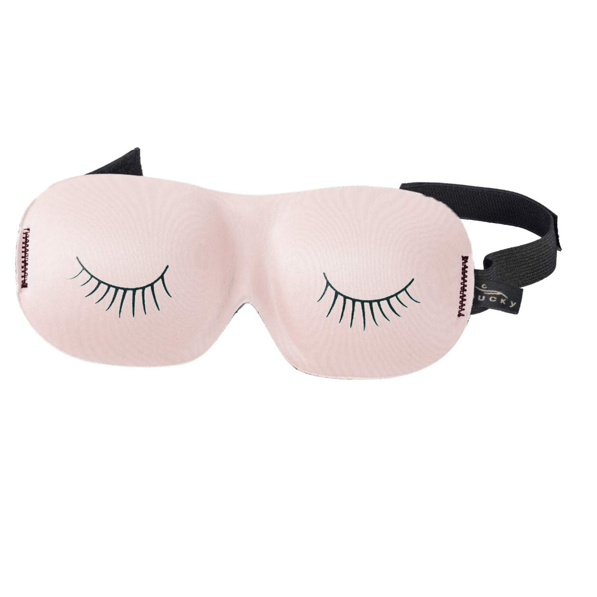 Masque Bucky Ultralight, contour confortable, design Strawberry Eyelash pour un repos ciblé.