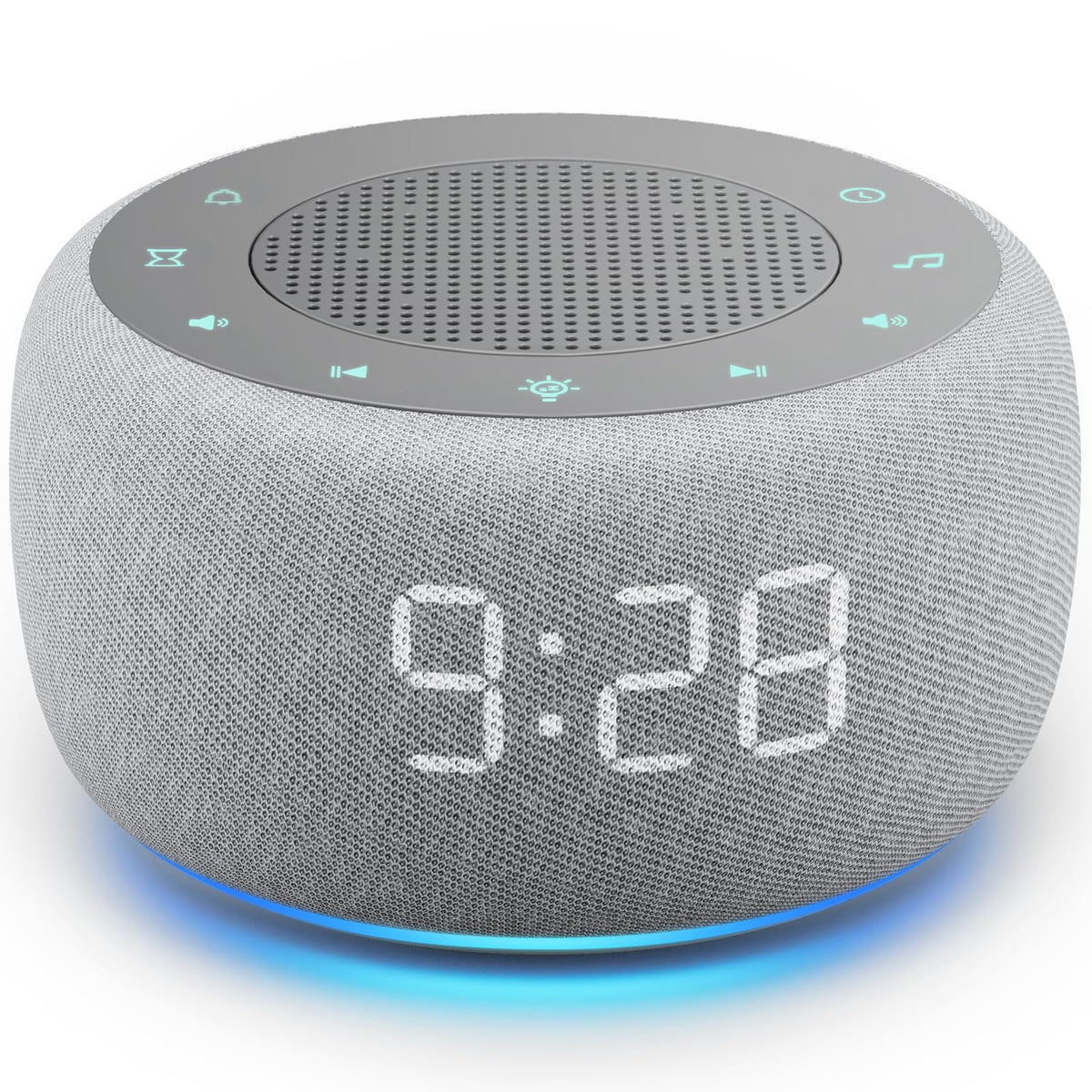 Buffbee réveil avec bruit blanc sur table de nuit pour un sommeil calme.