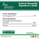 Bougie Bug Soother citronnelle-vanille cire soja, repousse nuisibles