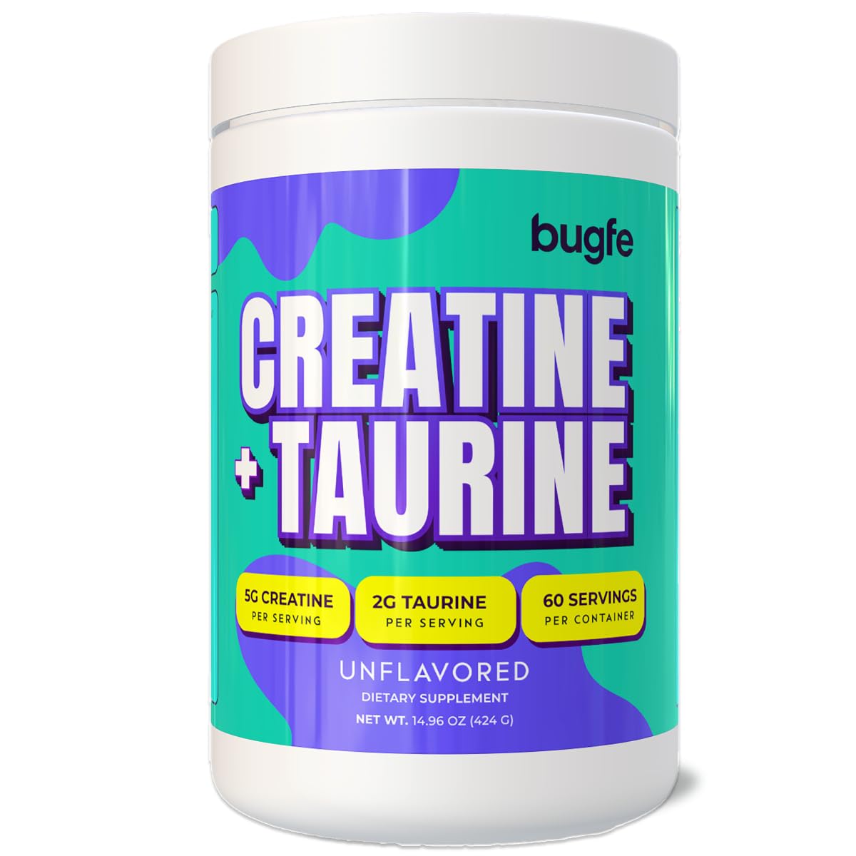 Bugfe Créatine Taurine - flacon et doseur, potentiel de puissance et récupération