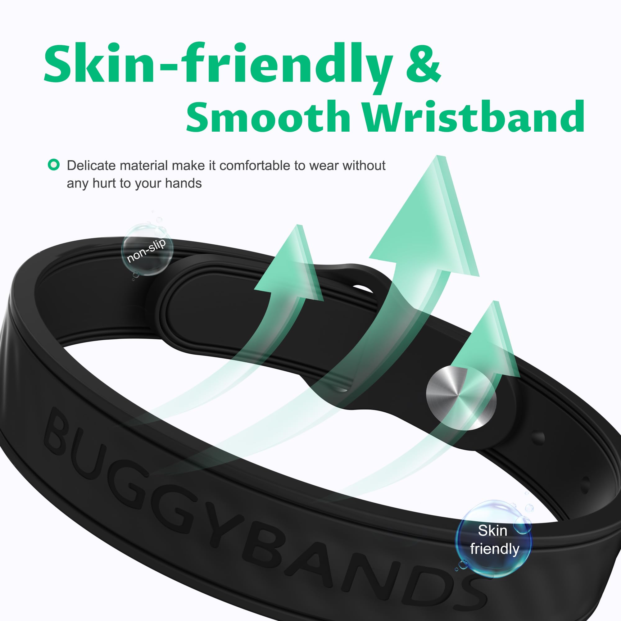 Deux couleurs BuggyBands, ajustables pour assortir vos vêtements.