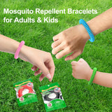 Bracelets BuggyBands emballés individuellement, pratique et hygiénique pour réutilisation ultérieure.