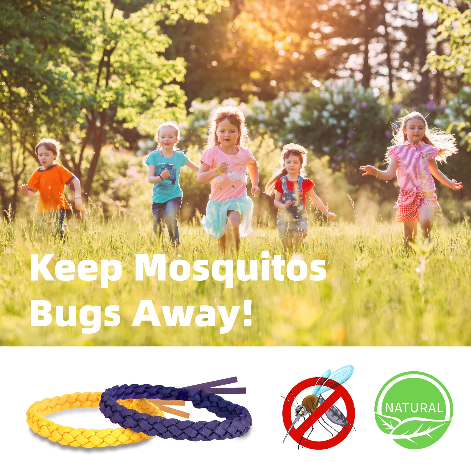 Bracelets BuggyBands emballages individuels et bandes refermables pour un stockage pratique.