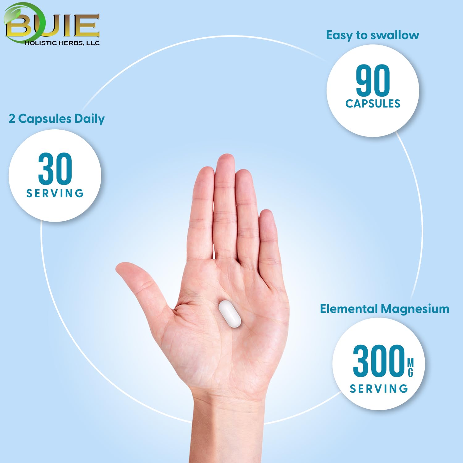 BUIE Magnésium Triple – capsules vegan sur étagère, énergie et métabolisme soutenus.