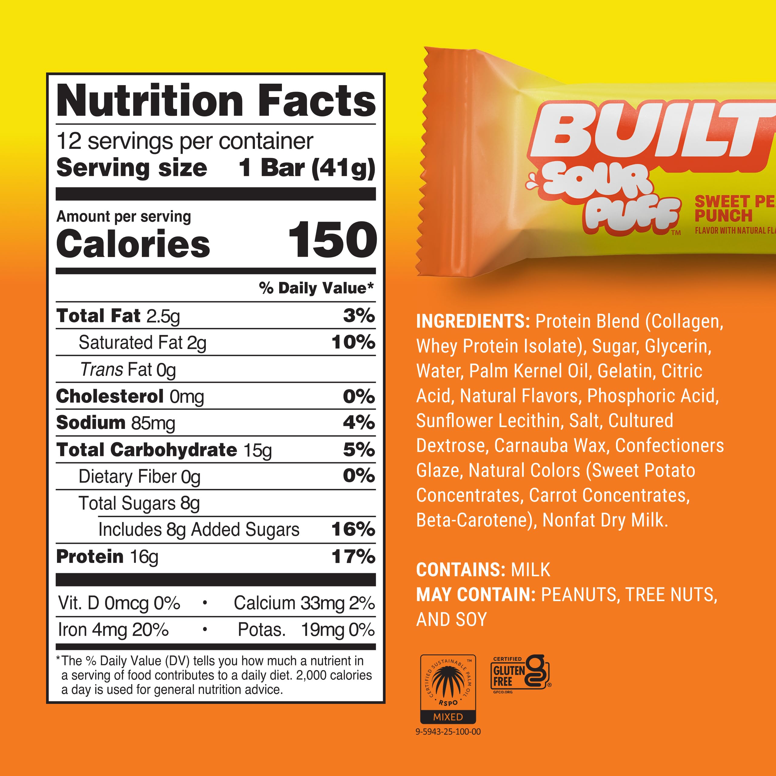 Barre Built Bar riche en protéines avec 16 g par portion.