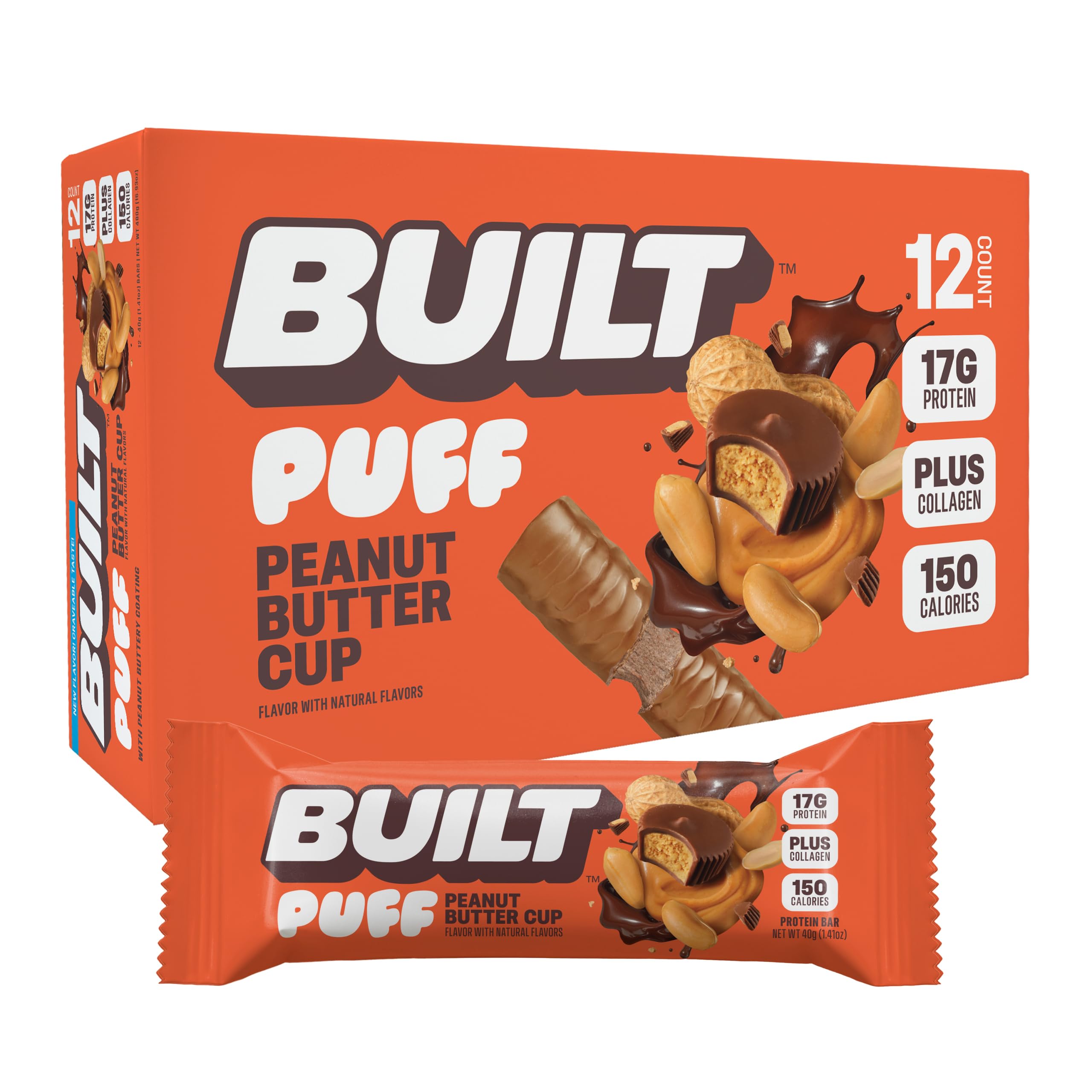 BUILT Bar Puff – texture moelleuse et protéinée, parfait pour une collation rapide.