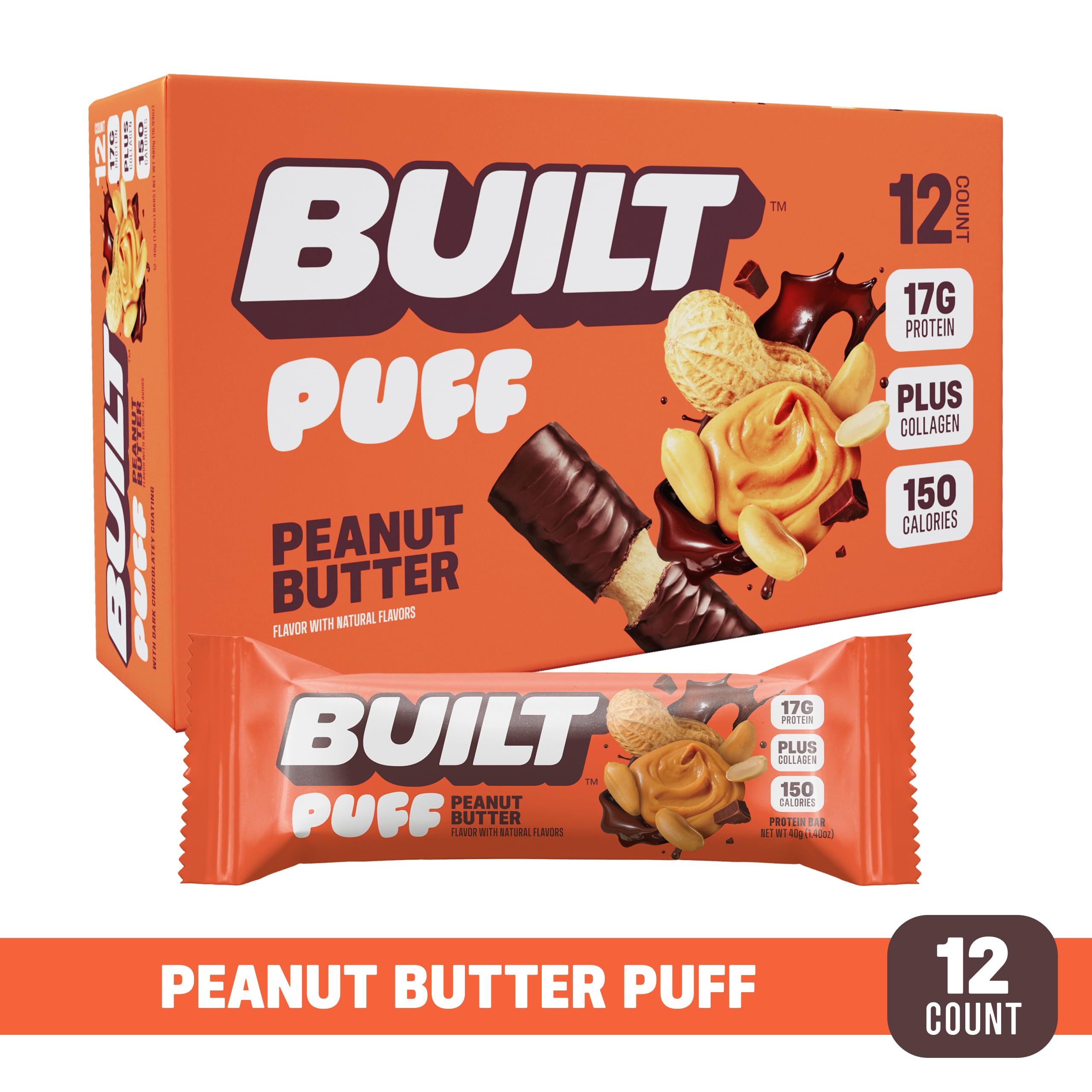 Barre Built Bar Puff, texture legere et douce, idéal en déplacement.