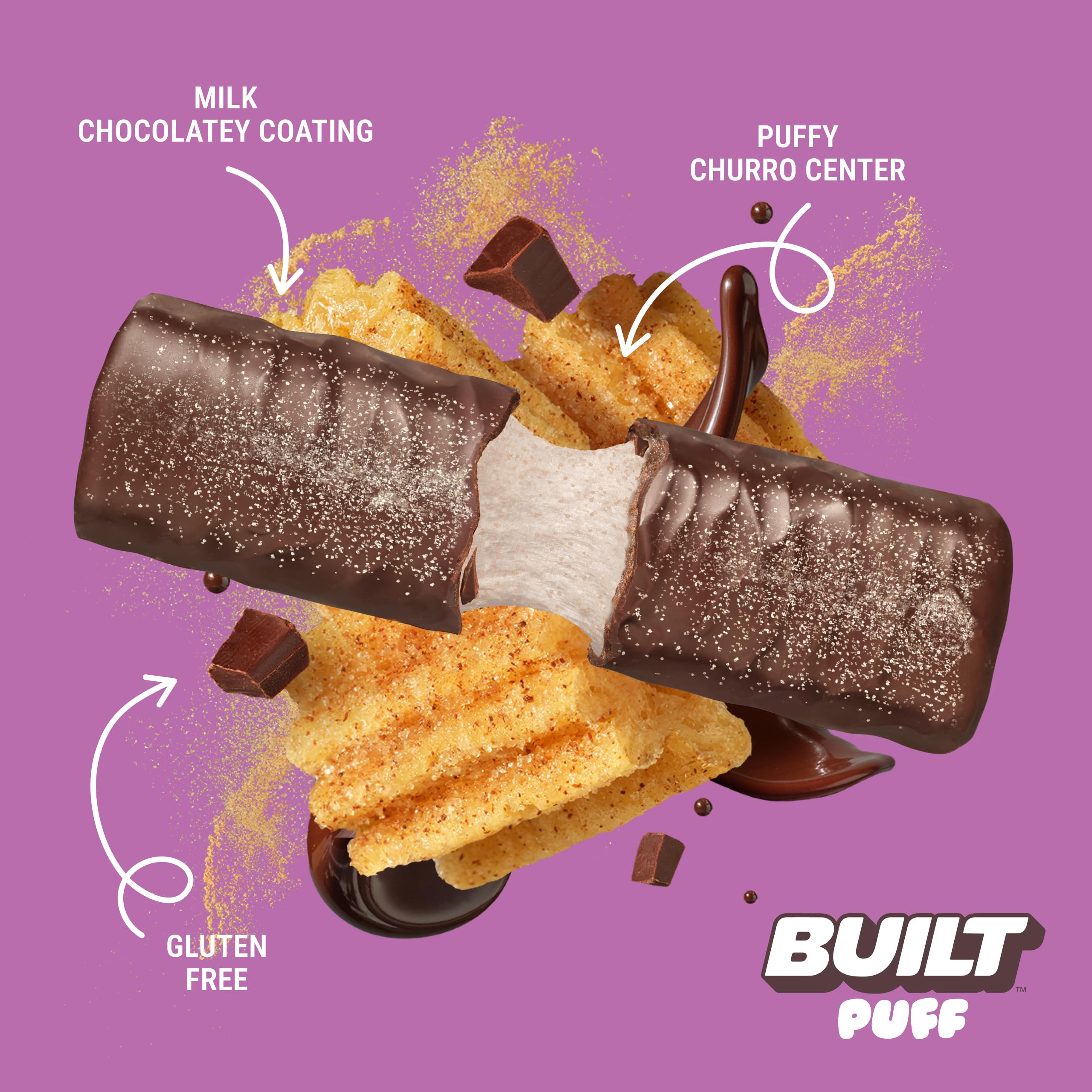 Built Bar Puff Churro avec 17 g de protéine pour l'énergie