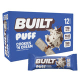 Built Bar Puffs Cookies Crème, texture lisse et énergie pratique pour l'entraînement.