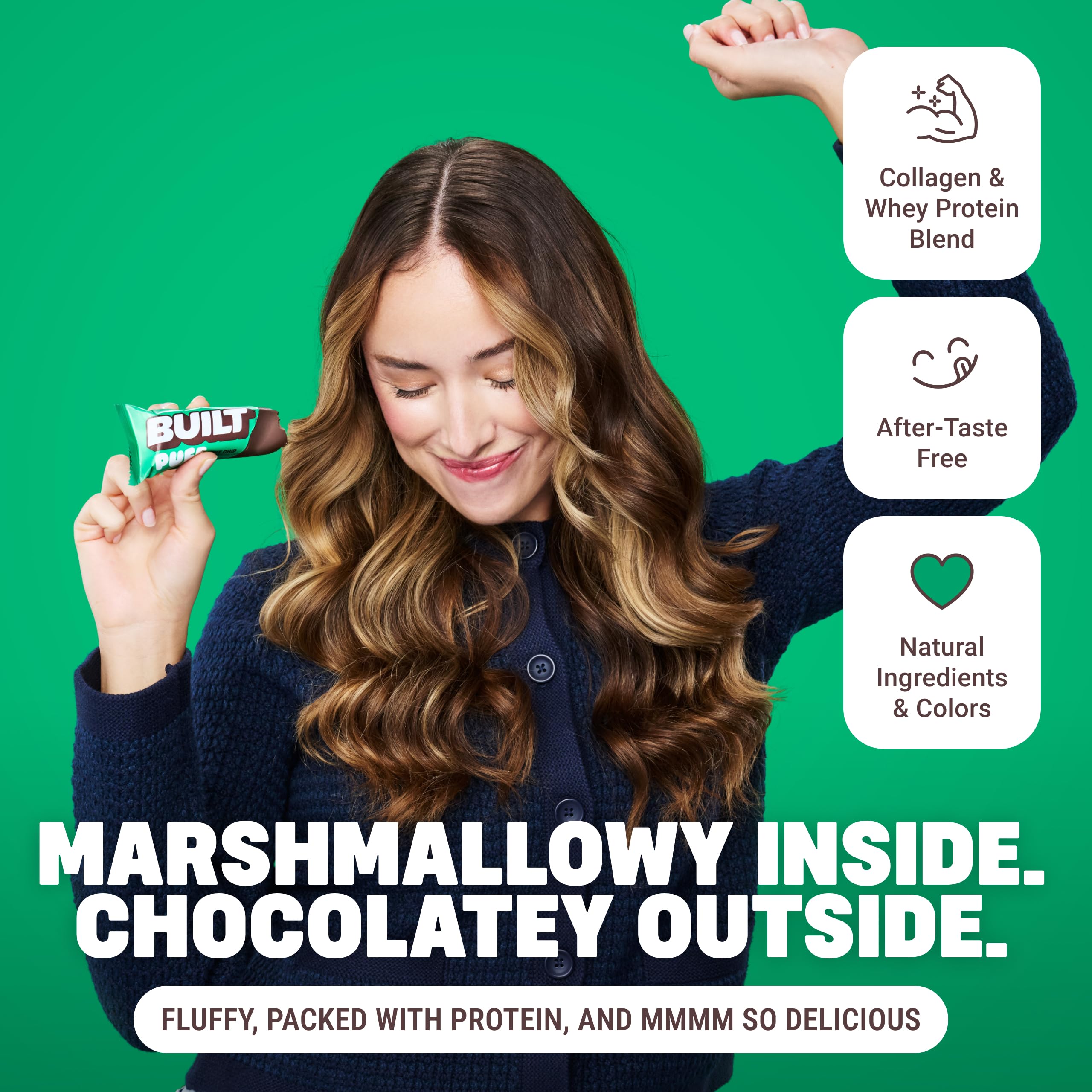 Puffs Menthe-Chocolat parfait en déplacement pour une énergie rapide.