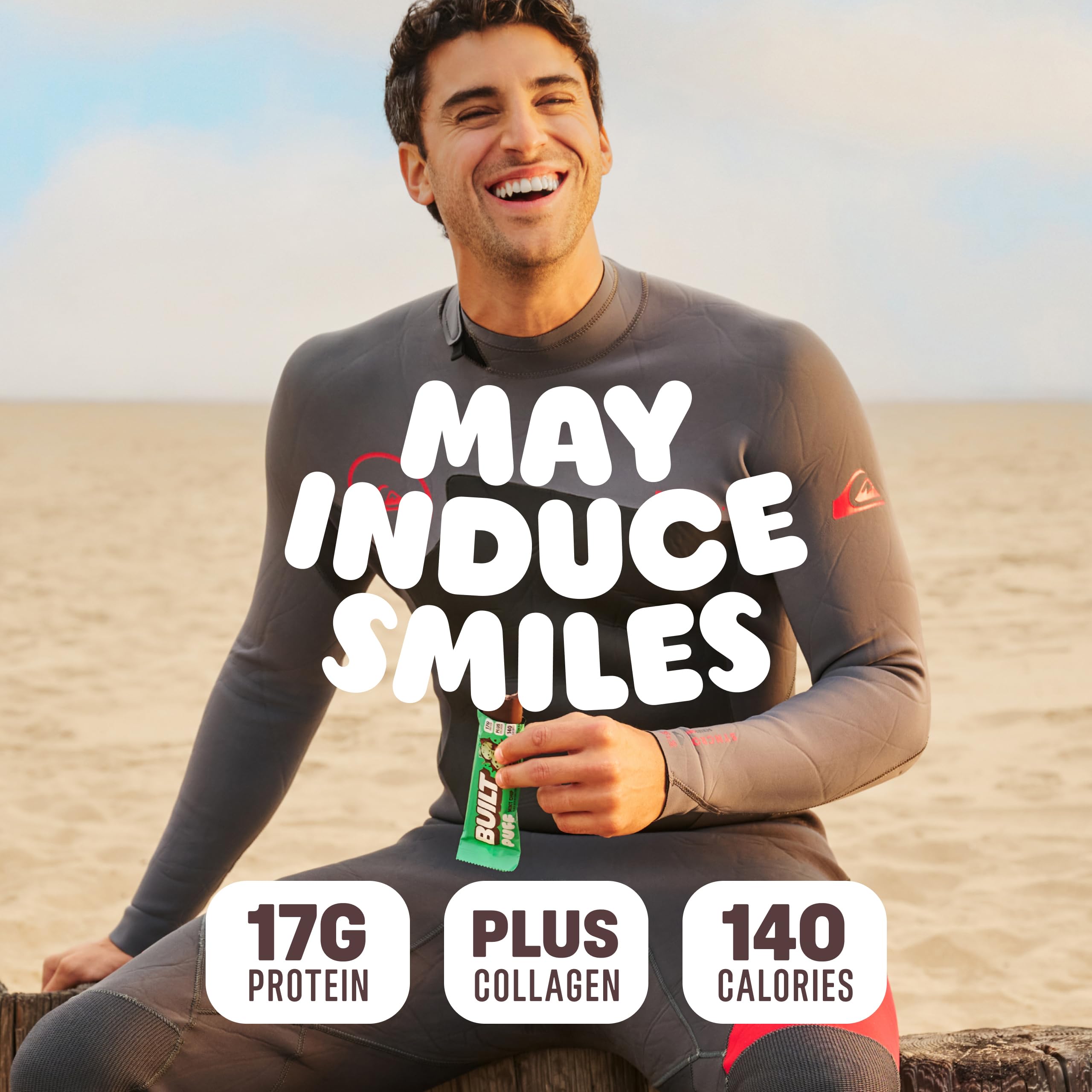 Sans gluten, Built Bar Puffs Menthe-Chocolat convient aux régimes spécifiques.