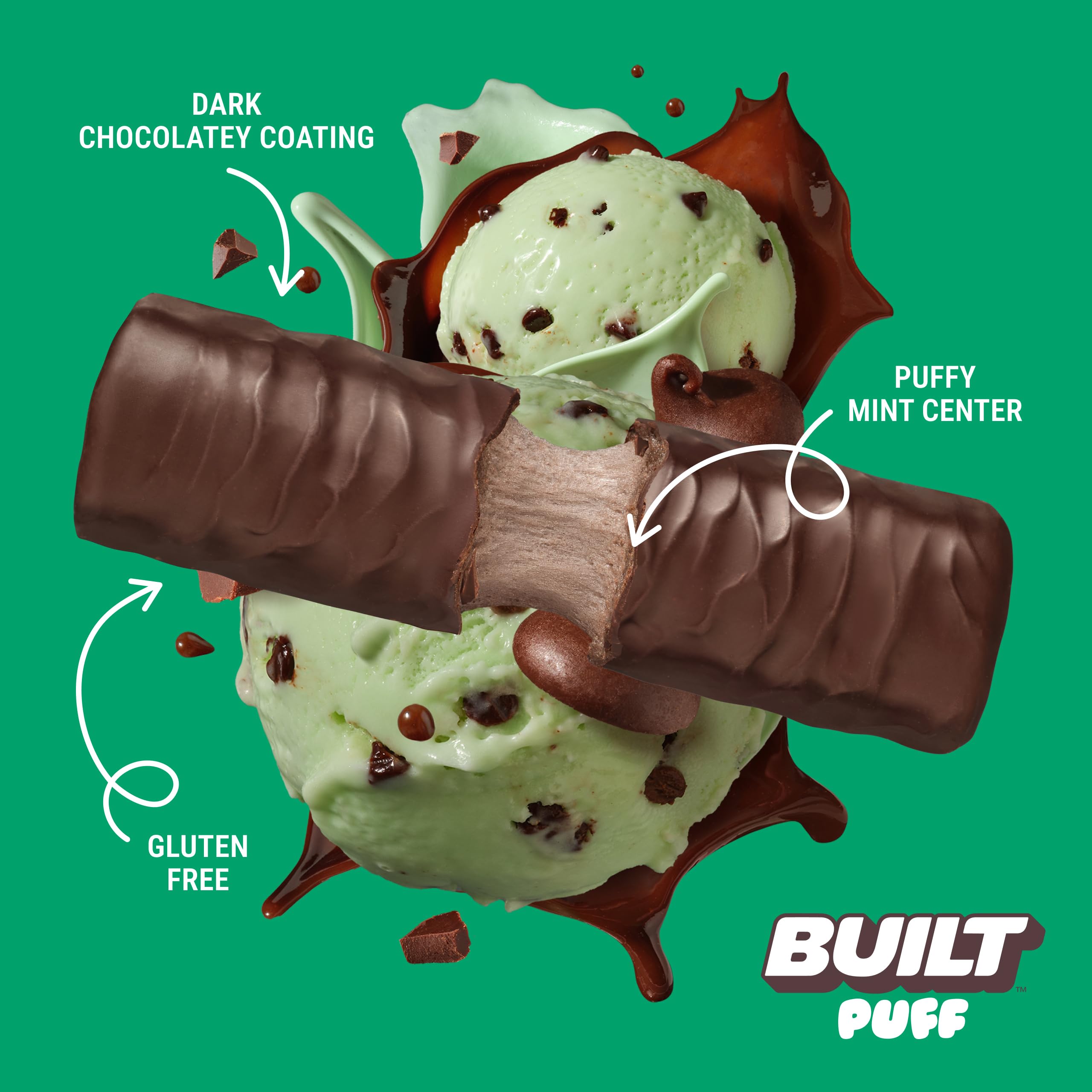 Texture crèmeuse des Puffs Menthe-Chocolat sans goût poudreux.