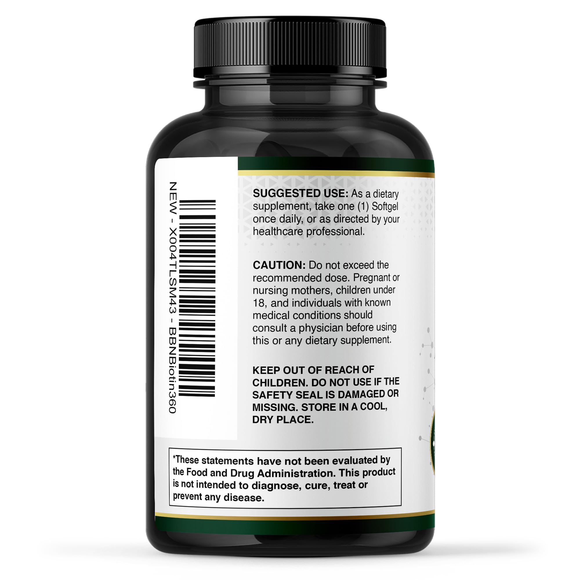 Qualité et pureté : Biotine Built By Nature sans OGM et sans gluten.