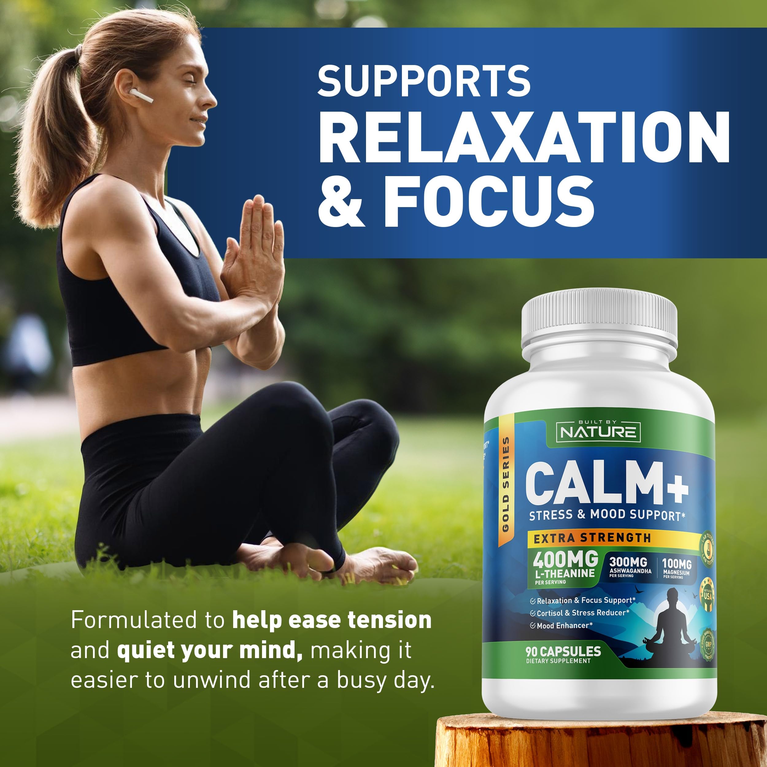 Built by Nature Calm+ – doseur-dosettes montre une prise simple pour votre journée.
