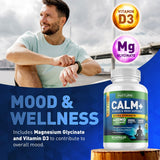 Built by Nature Calm+ – tableau-ingredients révèle les composants clés pour énergie et sérénité.