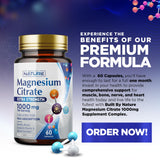 Built By Nature Magnésium Citrate 1000mg - bouteille ouverte invitant à l'usage régulier