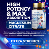 Built By Nature Magnésium Citrate 1000mg - capsules pour soutien musculaire potentiel