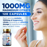 Étiquette Magnésium Citrate Built By Nature avec liste d'ingrédients.