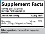 Built By Nature Magnésium Citrate 1000mg - tableau nutrition clair pour planifier l'apport
