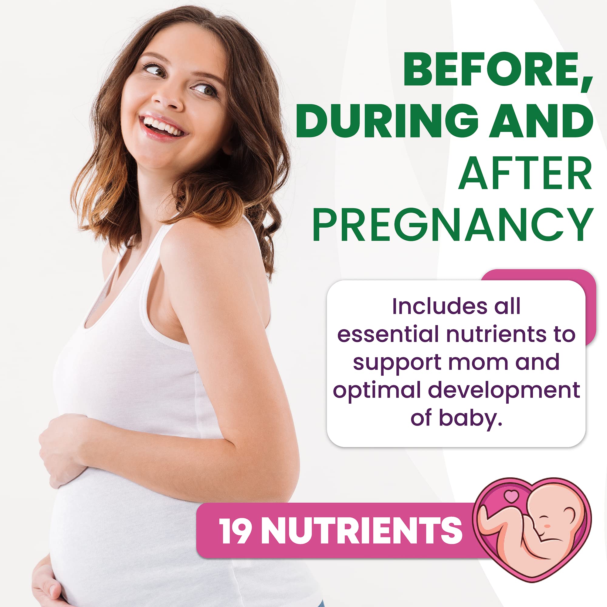 Built by Nature Prenatal: développement cérébral bébé soutenu par des nutriments clés.