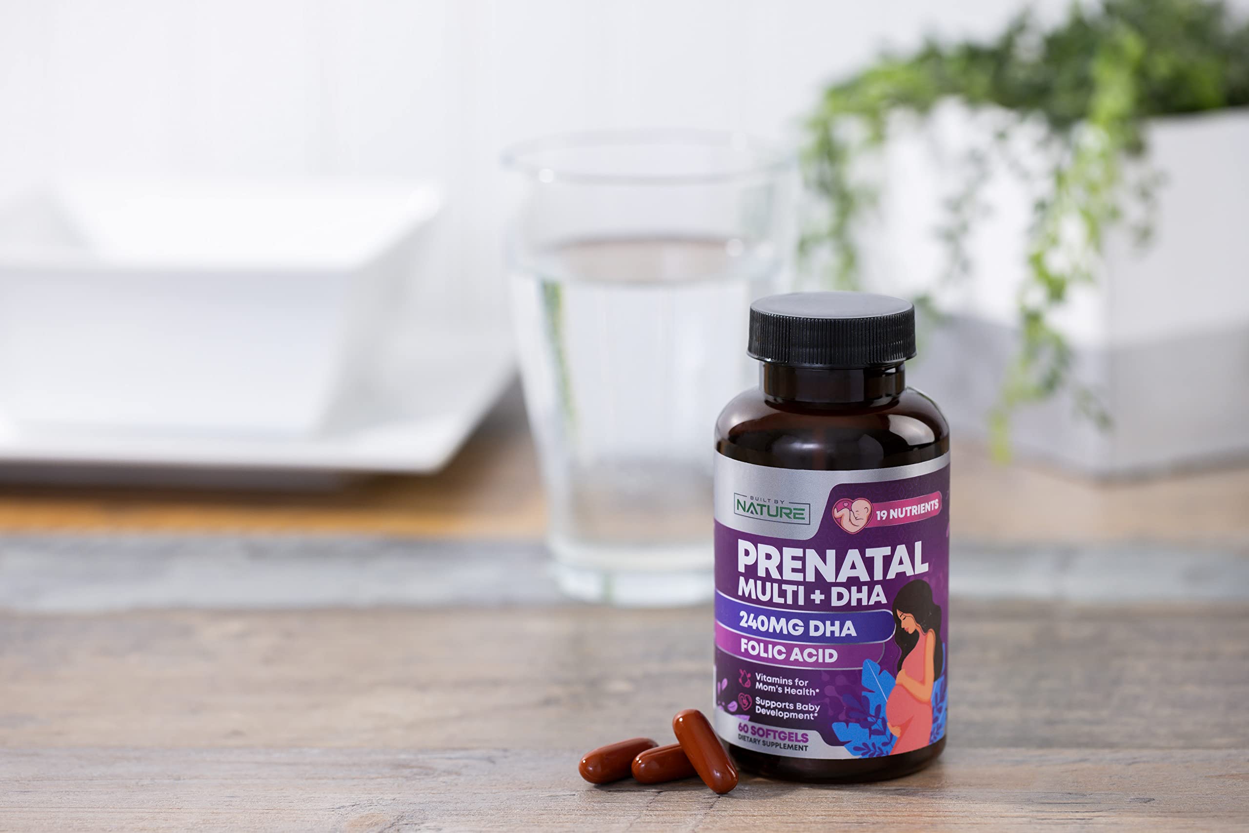 Sceau de securite et dosage clair Built by Nature Prenatal.