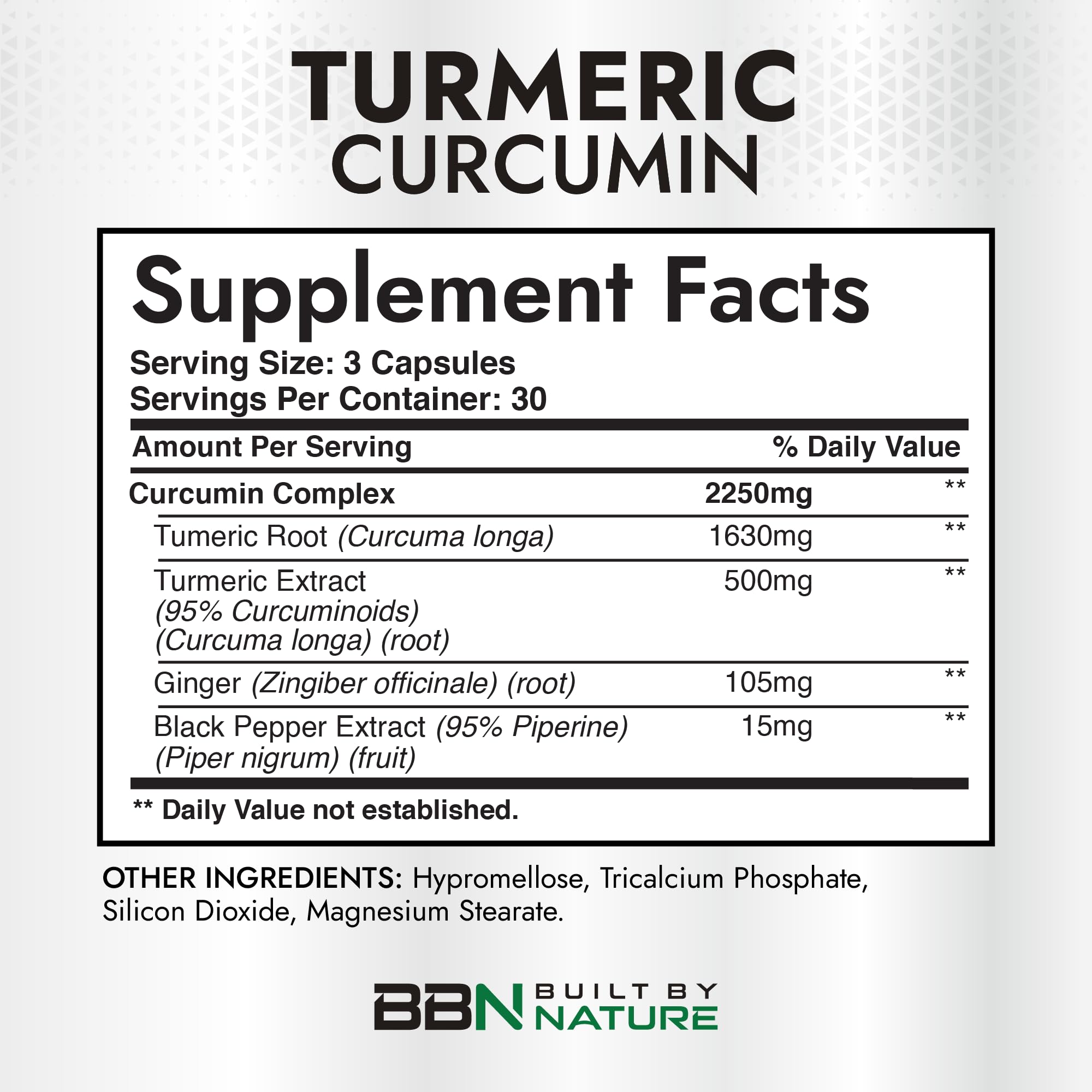 Soutien des articulations et mobilité avec Built by Nature Turmeric Curcumin.