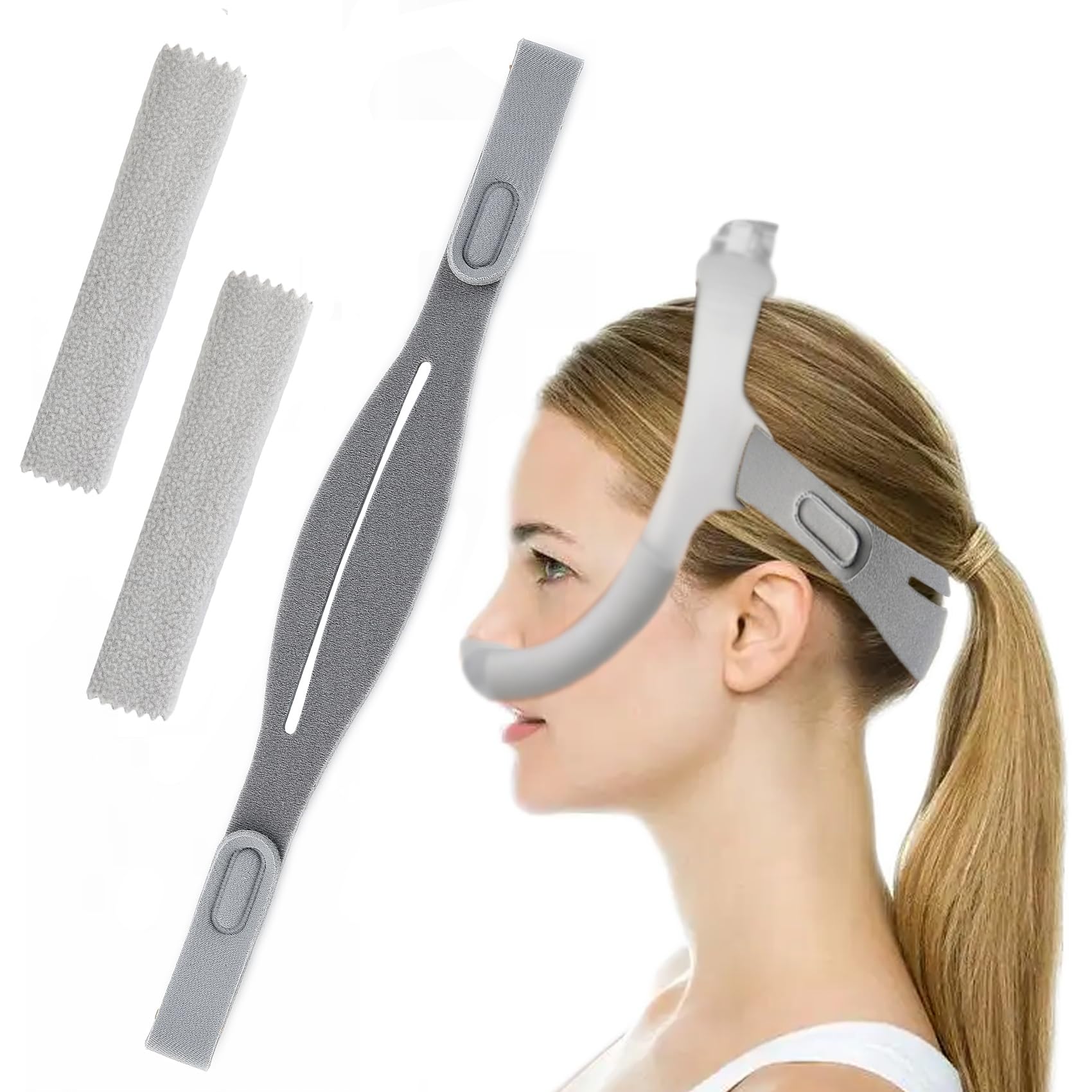 Bukpom lanière headgear en nylon doux pour Airfit N30i et P30i, confort durable.