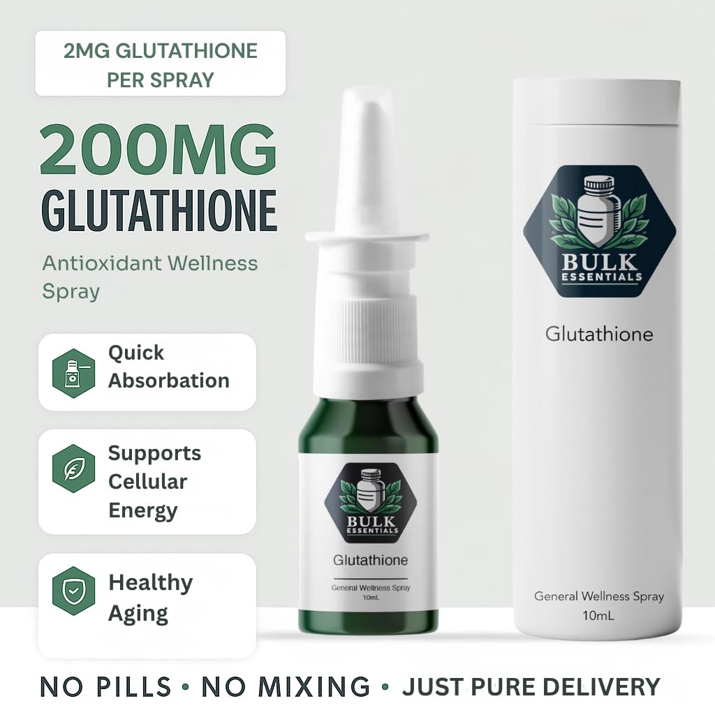 Bulk Essentials Glutathione Spray - eau purifiee comme base, formule simple et fiable.