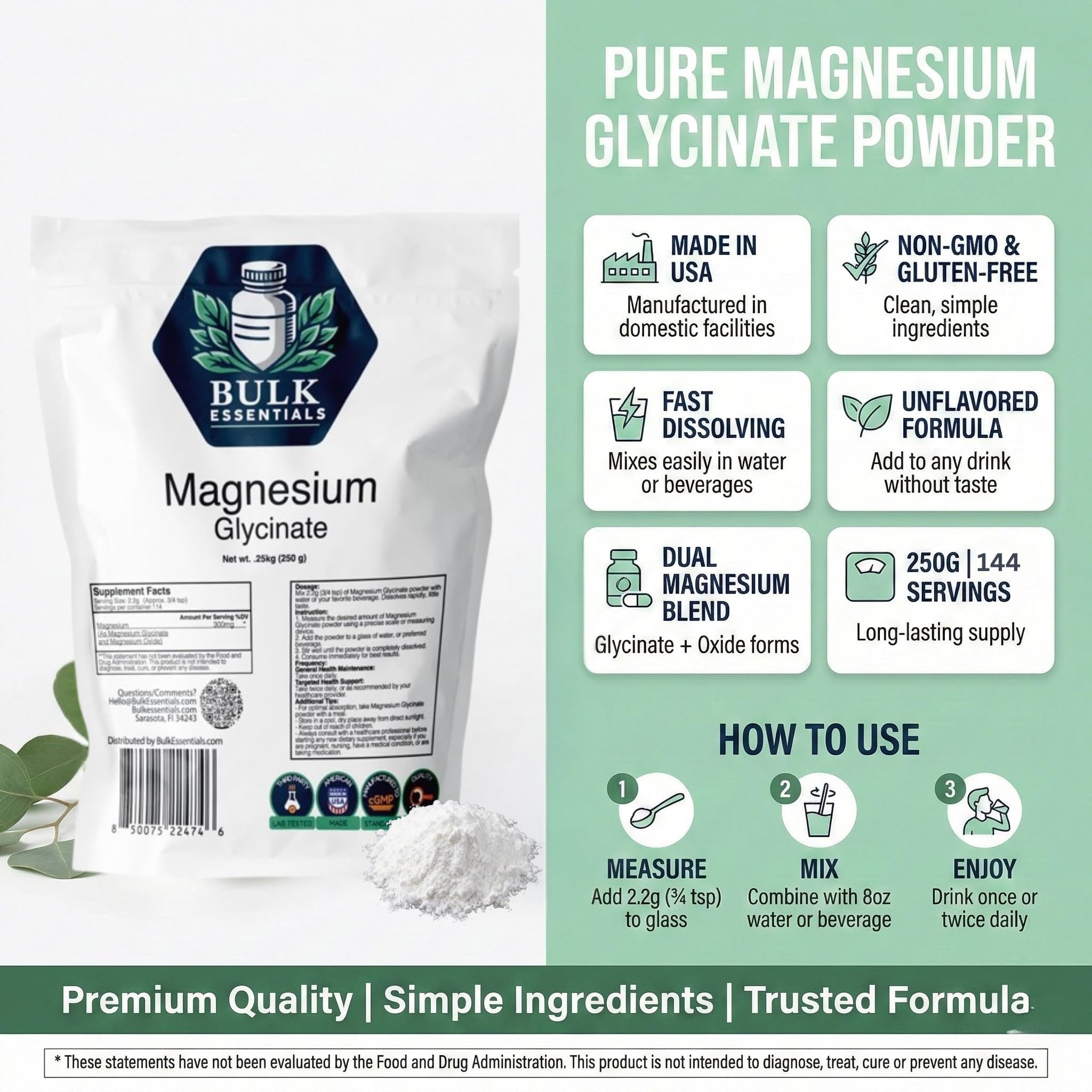 Bulk Essentials poudre se dissout rapidement dans l'eau.