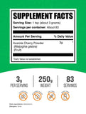 BulkSupplements Acerola Poudre Doseur: dose précis pour vos préparations quotidiennes.