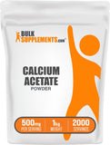 BulkSupplements Acétate de calcium en poudre, dose pratique pour l'apport quotidien