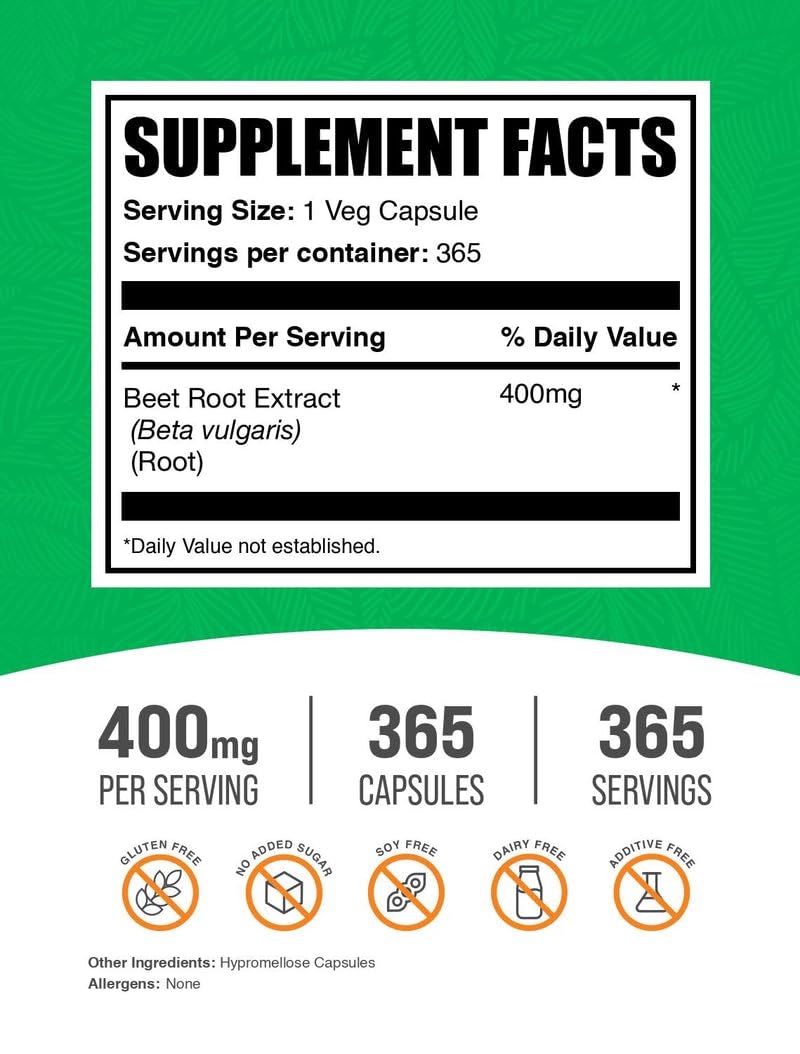 BulkSupplements Beet Root Capsules – bouteille visible, utilisation pratique au quotidien.
