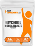 BulkSupplements Glycérol Monostéarate — emballage du produit, qualité alimentaire prête à l'emploi.