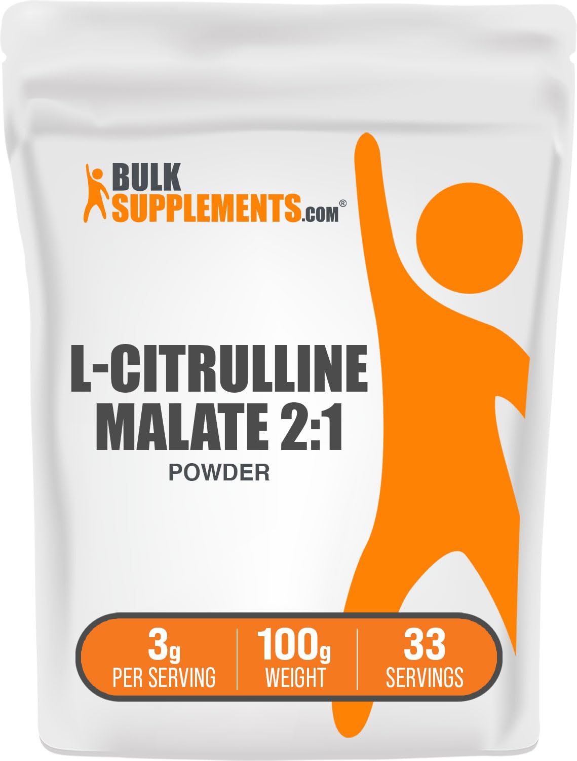 BulkSupplements L-Citrulline Malate 2:1 poudre, dissolution facile dans votre shake pré-entraînement.