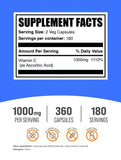 BulkSupplements pack 360 capsules, conditionnement pratique pour une routine prolongée.