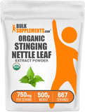 BulkSupplements Poudre d’Ortie Biologique – flacon, soutien quotidien de bien-être naturel.
