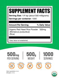 Flacon BulkSupplements Riz Rouge Fermenté pour une consommation régulière.