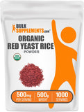 Poudre BulkSupplements Riz Rouge Fermenté, facile à incorporer dans les smoothies quotidiens.