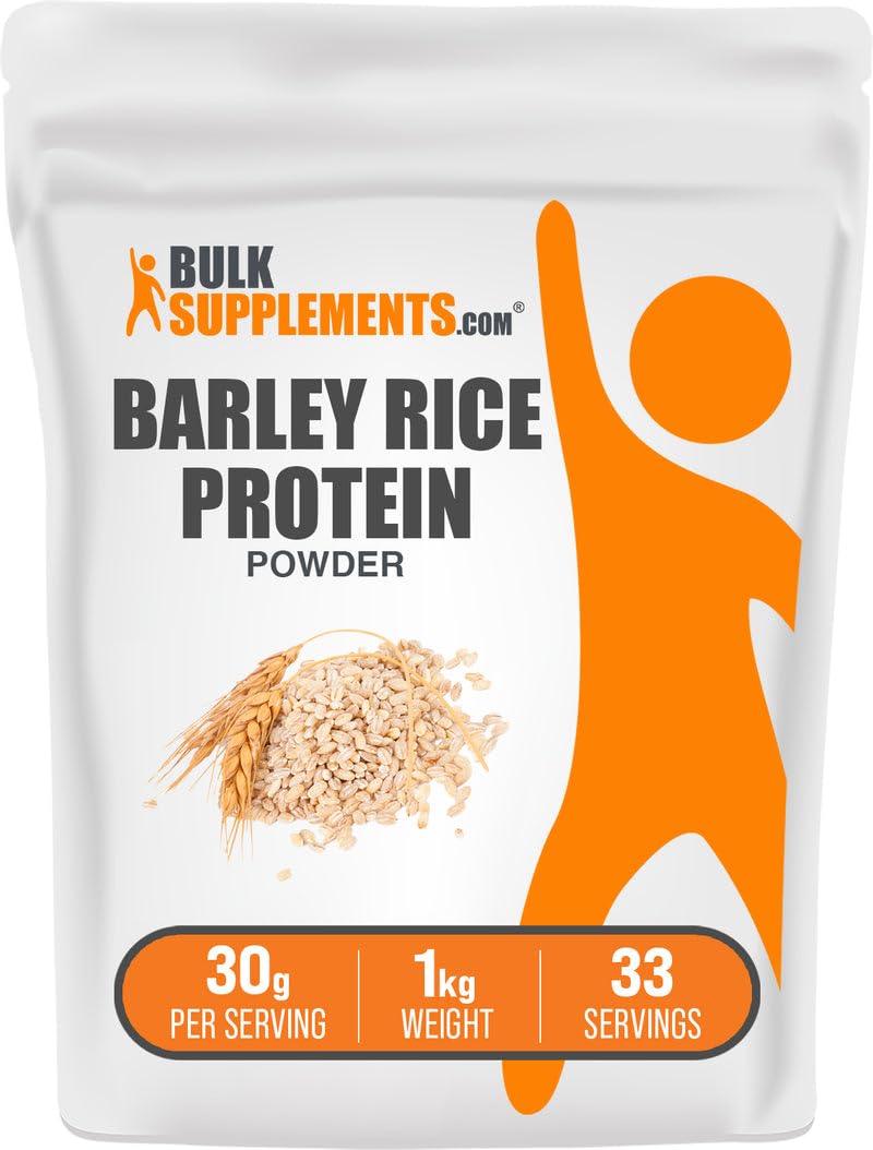 BulkSupplements Barley Rice Protein Poudre Bouteille — protéine végétale pour l'entraînement.