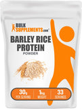 BulkSupplements Barley Rice Protein Poudre Bouteille — protéine végétale pour l'entraînement.
