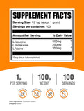 BCaa 2:1:1 poudre BulkSupplements avec verre-mesure inclus pour dosage facile.