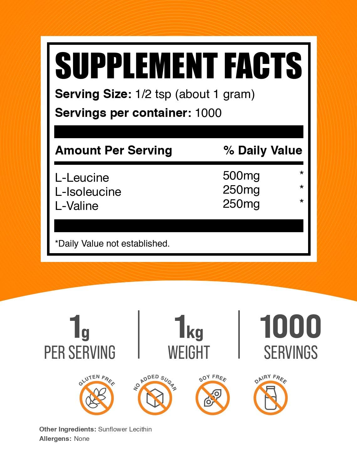 BulkSupplements BCAA 2:1:1 dose mesurée pour vos boissons protéinées