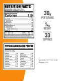 Beef Protein Isolate Bulksupplements — poudre sans gluten adaptée à différents régimes.