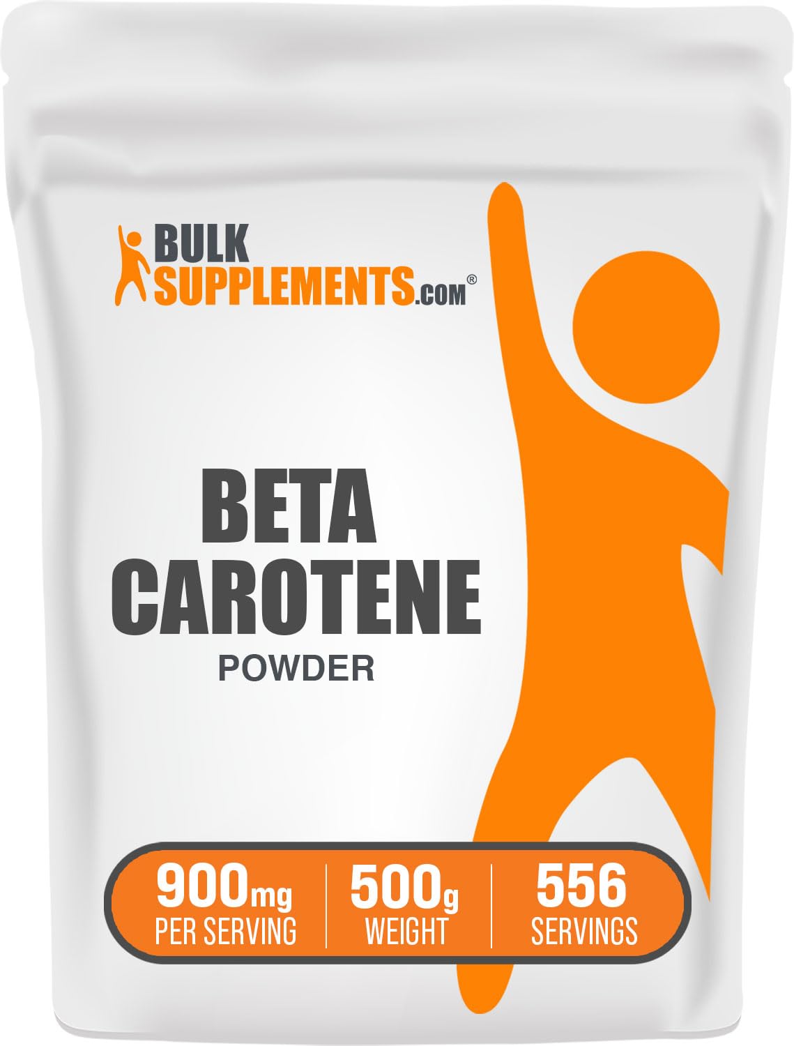 BulkSupplements Bêta-carotène Poudre, bouteille et versement pratique, soutien quotidien à votre routine bien-être.