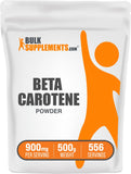 BulkSupplements Bêta-carotène Poudre, bouteille et versement pratique, soutien quotidien à votre routine bien-être.