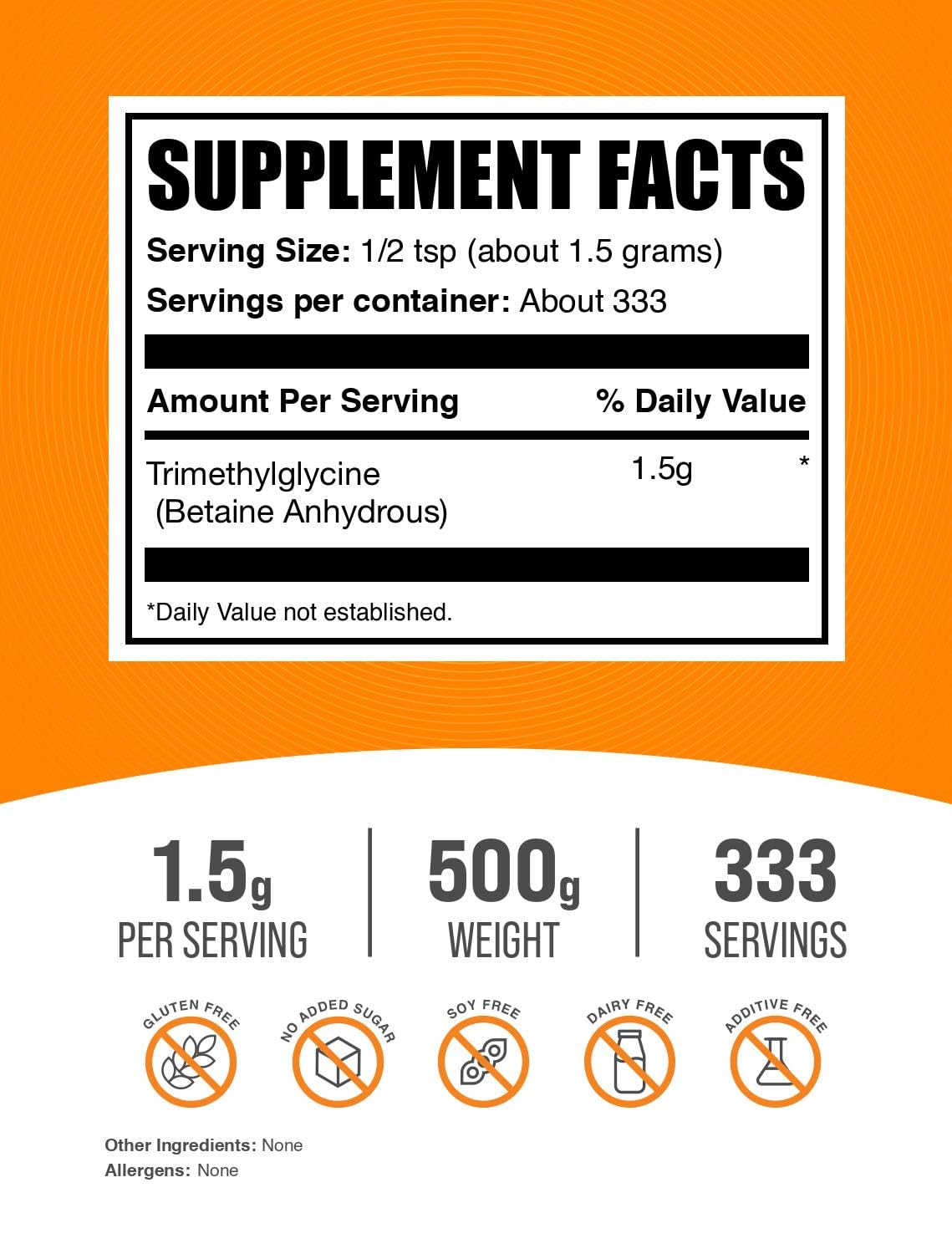Bulksupplements bêtaïne anhydre - doseuse incluse pour doser facilement.