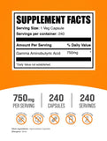 Bulksupplements GABA 240 capsules, bouteille facile à ranger.